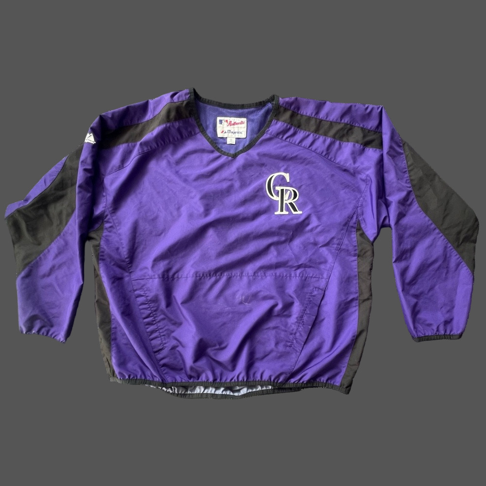 Colorado Rockies Majestic Batting Practice Baseball Windbreaker Pullover